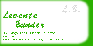 levente bunder business card